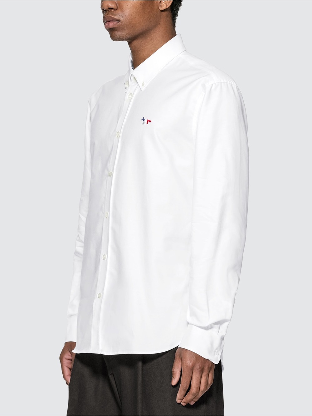 Maison Kitsune Classic Tricolor Fox Oxford Shirt